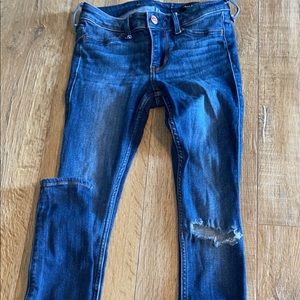 Hollister dark blue low rise jean leggings advanced stretch